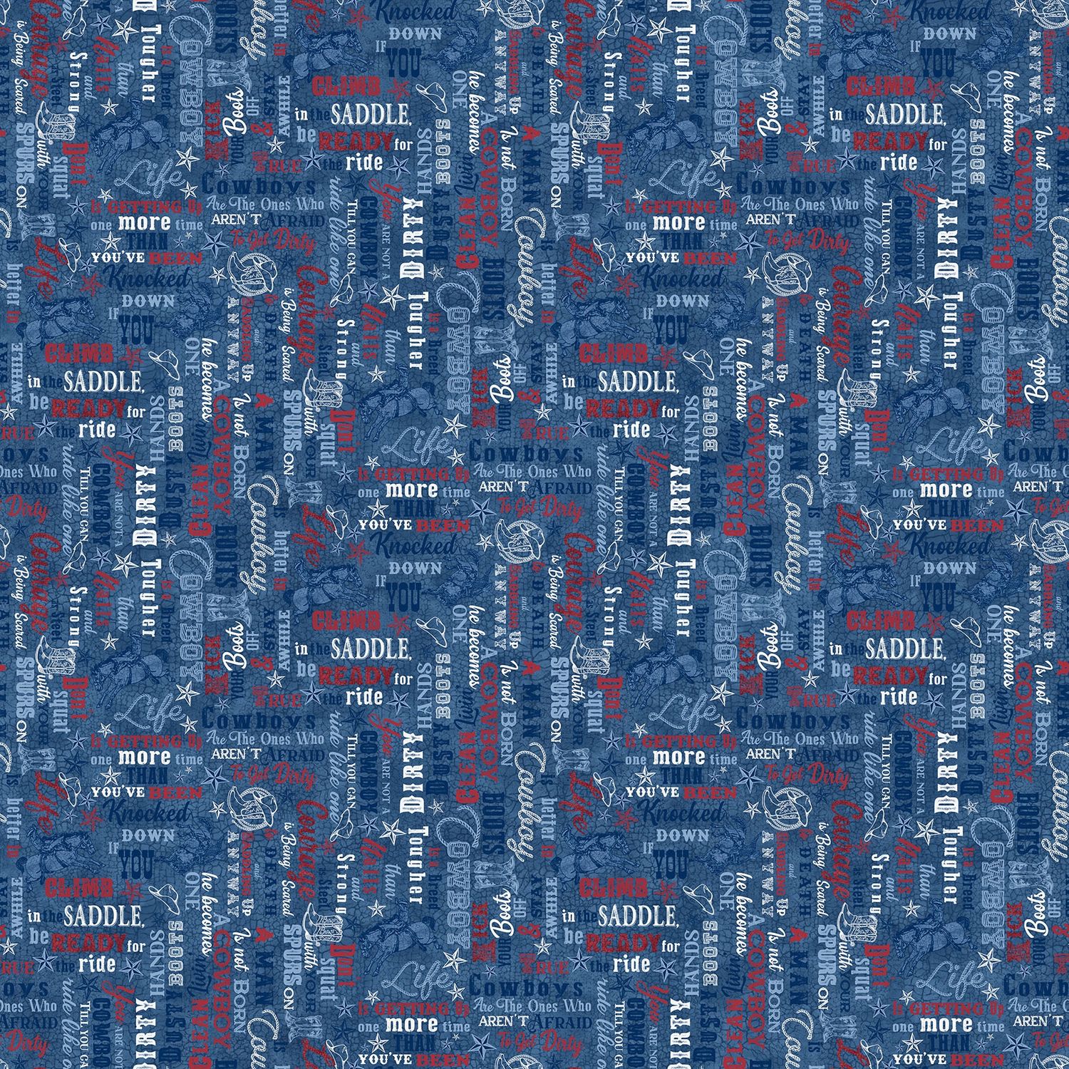 Cowboy Blues Words Blue 28149-44