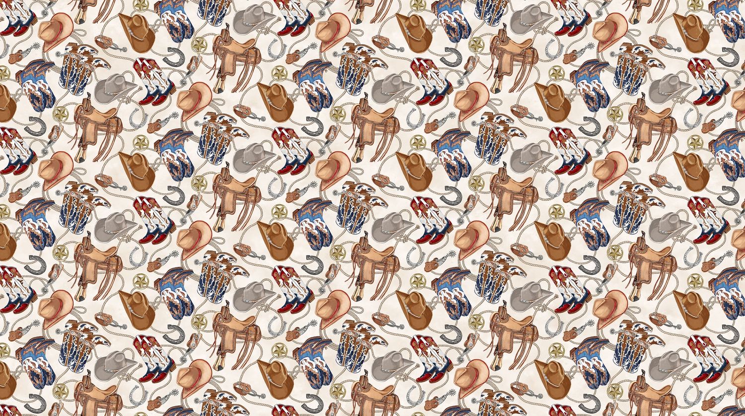 Cowboy Blues Boots Cream Multi 28146-12