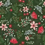 Mistletoe and Holly Green C16400R-Forest