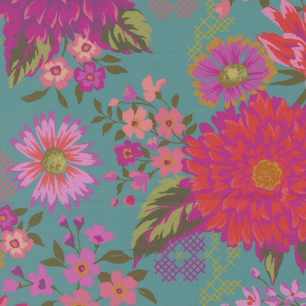Parlor Happy Blooms Teal 11960 15