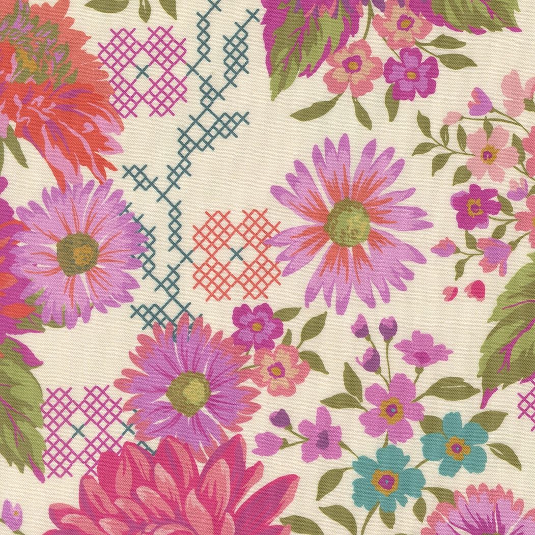 Parlor Happy Blooms Cream 11960 11