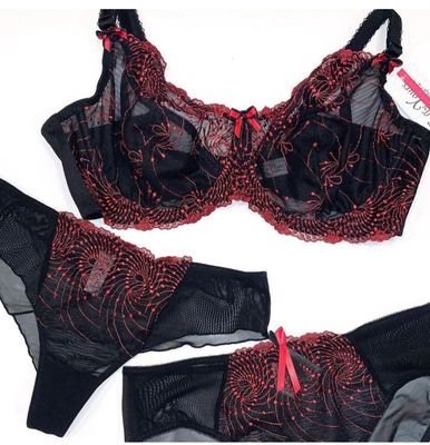 FFY B2271 NICOLE UW SEAM BRA BLACK RED