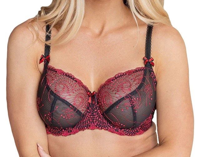 FFY B2271 NICOLE UW SEAM BRA BLACK RED