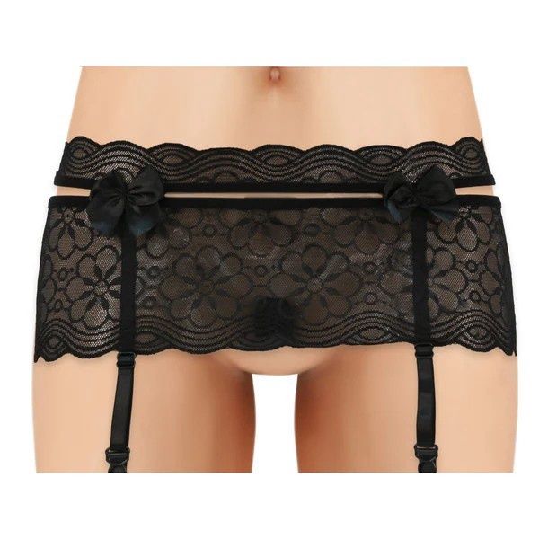 LACE GARTER BELT  BLACK