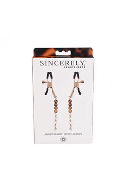 JEWLERY AMBER BEADED NIPPLE CLAMPS