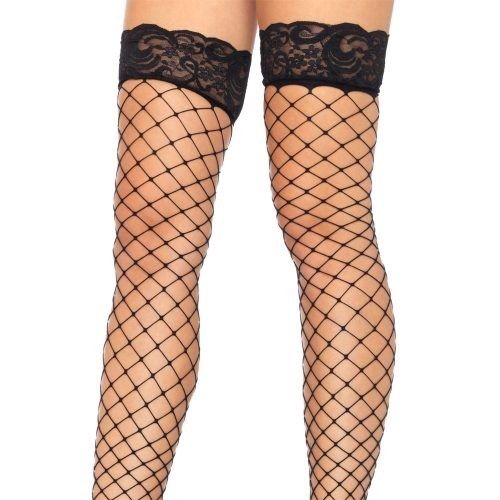 PKG THIGH HIS LA9037 NET LACE TOP BLACK