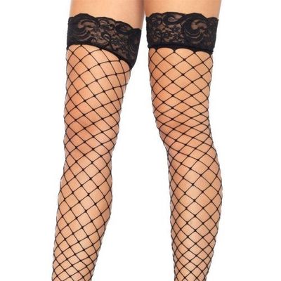 PKG THIGH HIS LA9037 NET LACE TOP BLACK
