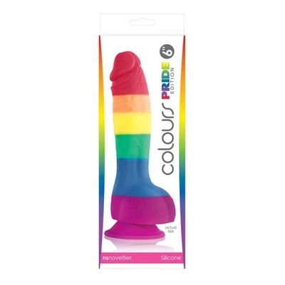 DILDO 6IN RAINBOW WAVE