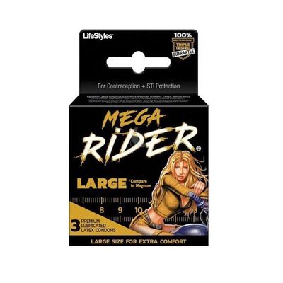 CONDOM LIFESTILE MEGA RIDER 3PK