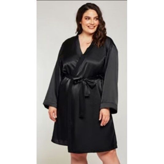ROBE 7854X MARINA SATIN, Size: 1XL/Black