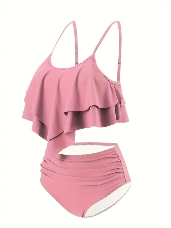 BIKI SET 54971 WF FLOUNCE PINK