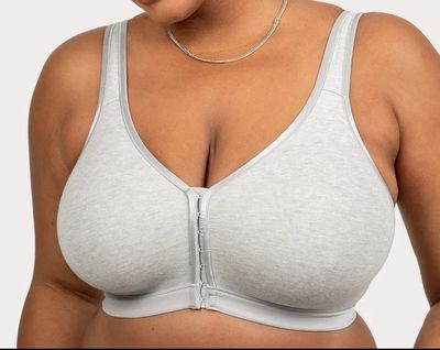 COUT 1416 WF COTTON FRONT BACK BRA GREY