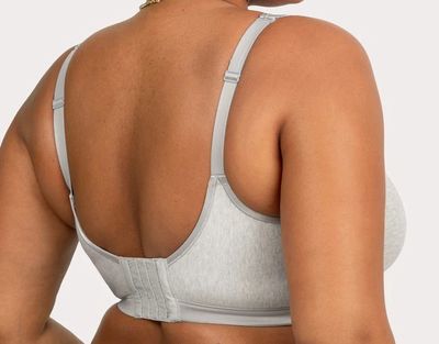 COUT 1416 WF COTTON FRONT BACK BRA GREY