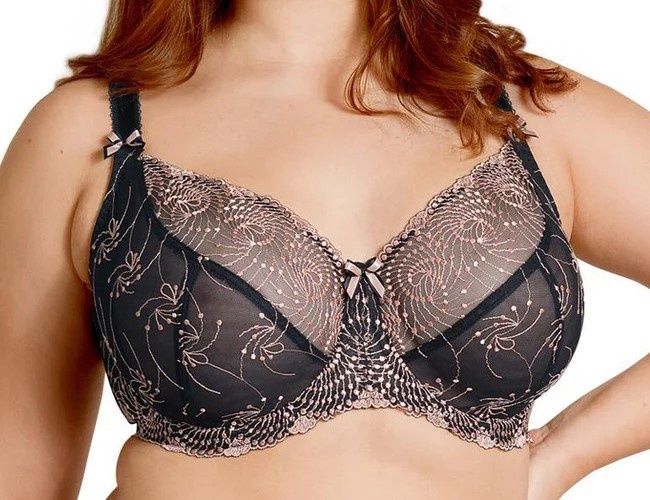 FFY B2271 NICOLE UW SEAM BRA BLACK ROSE GOLD, Band Size: 44, Cup Size: G (US)