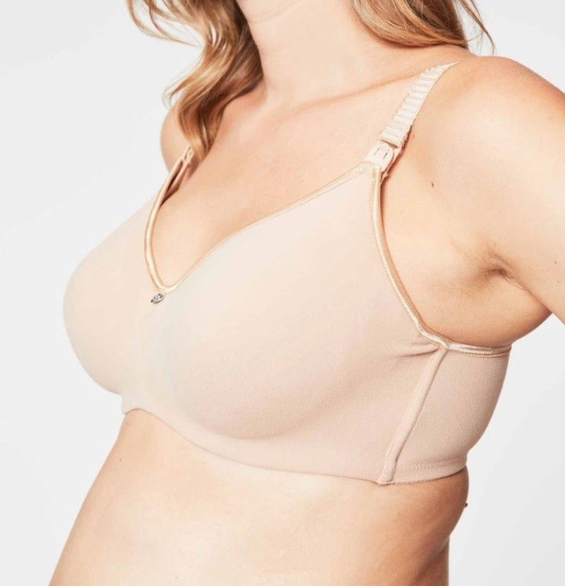 NURSING CAKE 24-1016 CROISSANT UW SF BRA NUDE, Band Size: 34, Cup Size: D (US)