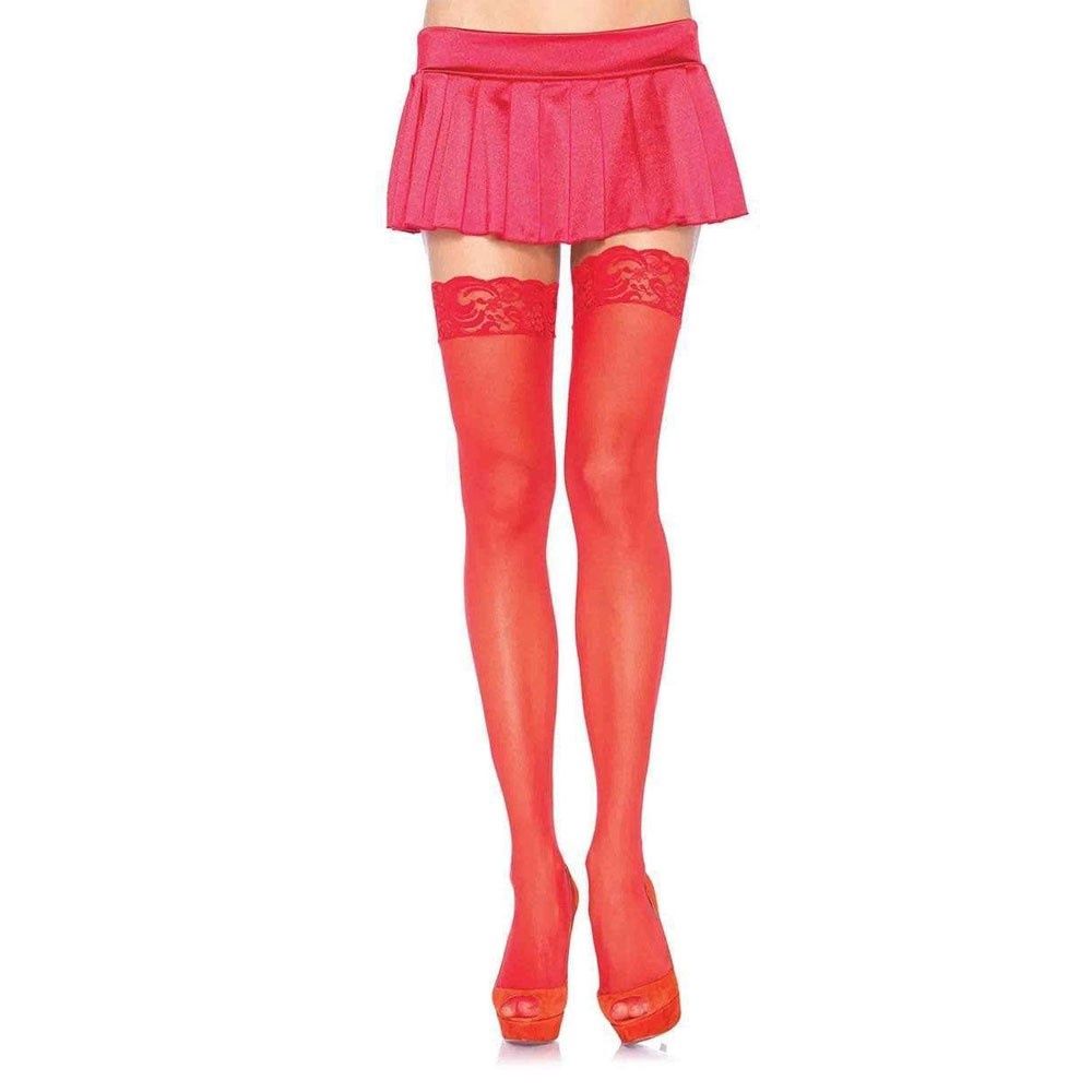 PKG THIGH HIS LA 5-1011 SHEER LACE TOP, Colour: Red, Size: One Size (O/S)