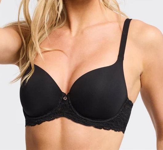 MONT 9320 PURE PLUS UW MOLD BRA BLK, Band Size: 30, Cup Size: D (US)