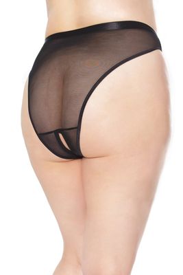 CROTCHLESS COQ 22136 SHEER TEMPTATION BLK