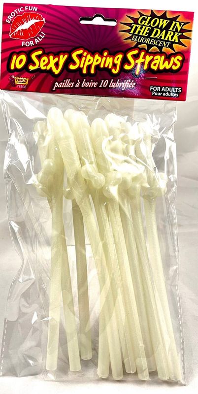 NOV STRAWS PENIS GLOW IN DARK