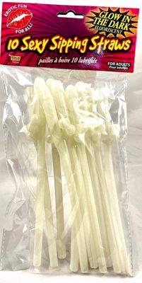 NOV STRAWS PENIS GLOW IN DARK