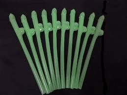 NOV STRAWS PENIS GLOW IN DARK