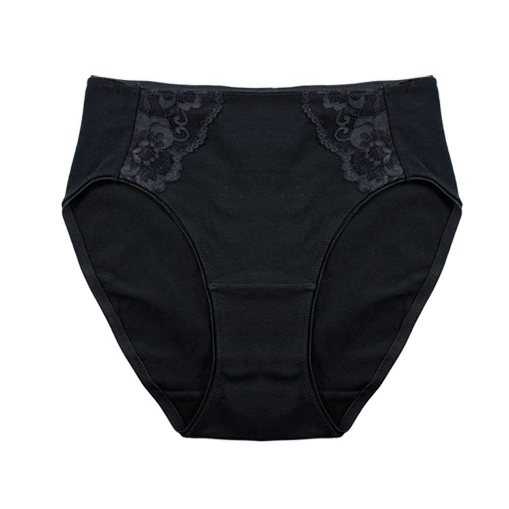 BRIEF HERT 595 COTTON LACE, Colour: Black, Size: Large