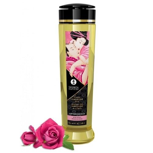 SHUNGA MASSAGE OIL EROTIC APHRDISA ROSE PETALS