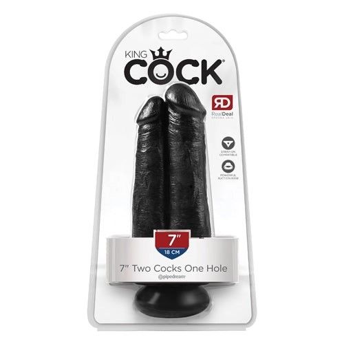 DONG PIPEDREAM KING COCK  7" 2 COCKS 1 HOLE BLK