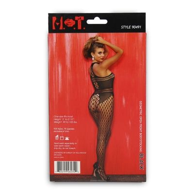 PKG BODYSTOCKING GEOMETRIC OPEN FRONT