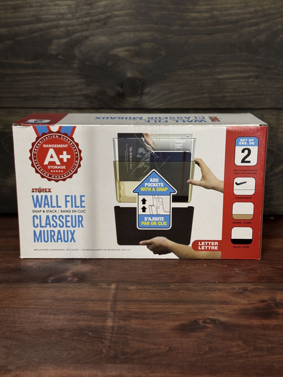 Storex Snap and Stack Wall Pockets Files, Letter Size