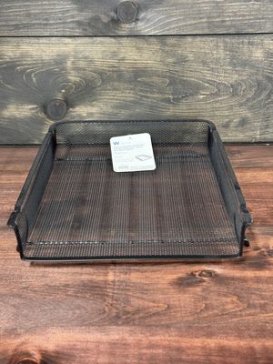 Winnable Front Load Stackable Letter Tray, Mesh, Black