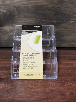 Four Pocket Business Card Holder - Clear