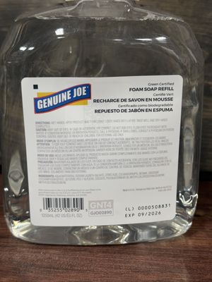 Genuine Joe Soap Refill, Fragrance-free Scent, 1.25 L , Clear