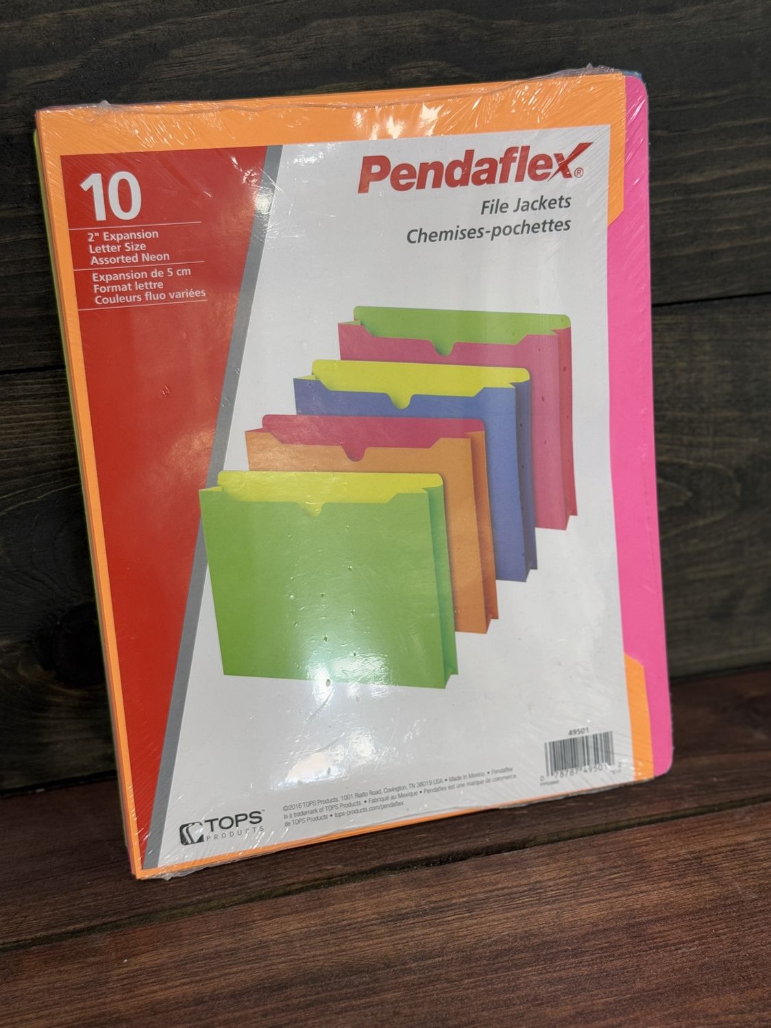 Pendaflex Letter File Jacket, 2" expansion, 8 1/2" x 11", Assorted Neon Colours, 10 Pack