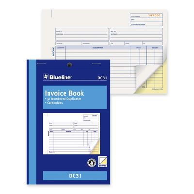 Blueline Invoice Book, DC31, 50 Sheet, 2 Part