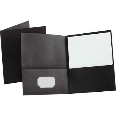 Oxford Twin Pocket Folders, 8 1/2" x 11", Black