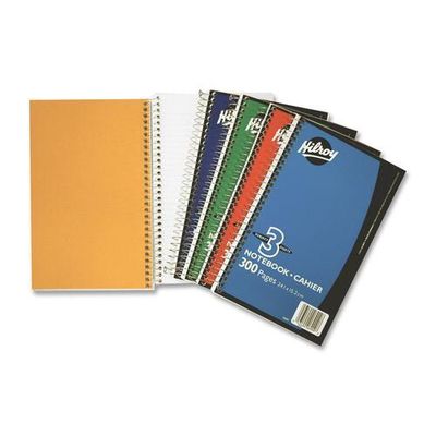 Hilroy Three Subject Notebook, 300 Sheets, Wire Bound, 6" x 9"