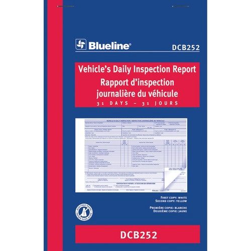 Blueline Vehicle's Daily Inspection Report, 2 Part
