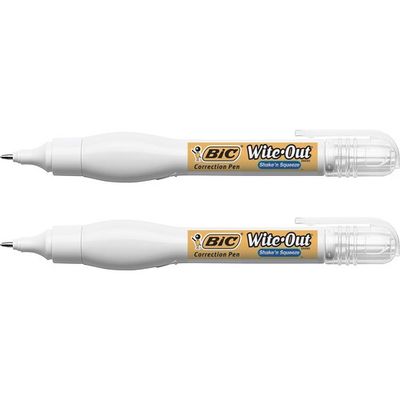 BIC Wite-Out Shake 'N Squeeze Correction Pen, 8ml, 2 Pack