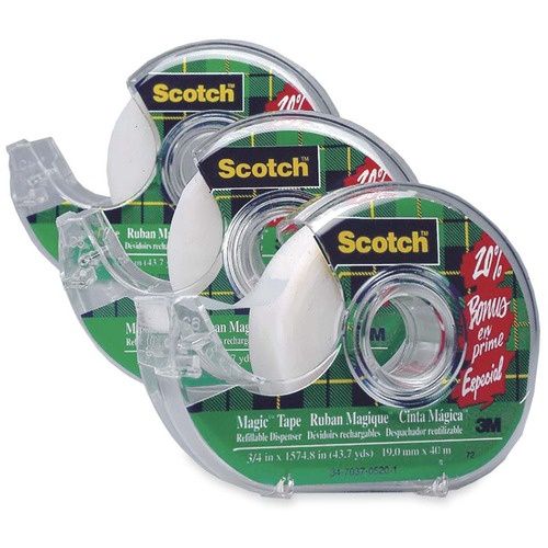 3M Scotch Magic Transparent Tape, 19 mm x 40 m, 3 Pack