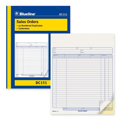 Blueline Sales Order Book, DC151, 50 Numbered Duplicates