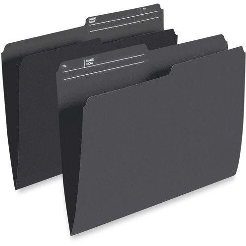 Pendaflex 1/2 Tab Cut Letter, Black File Folders, 8 1/2" x 11", Box of 100