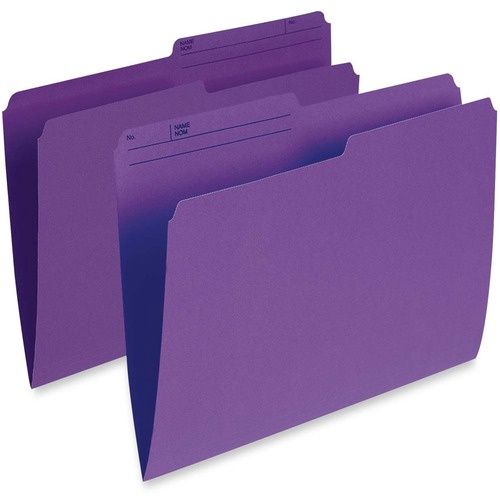 Pendaflex 1/2 Tab Cut Letter, Violet File Folders, 8 1/2" x 11", Box of 100