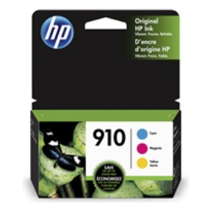 HP 910 C/Y/M Colour Ink Cartridges, 3 Pack
