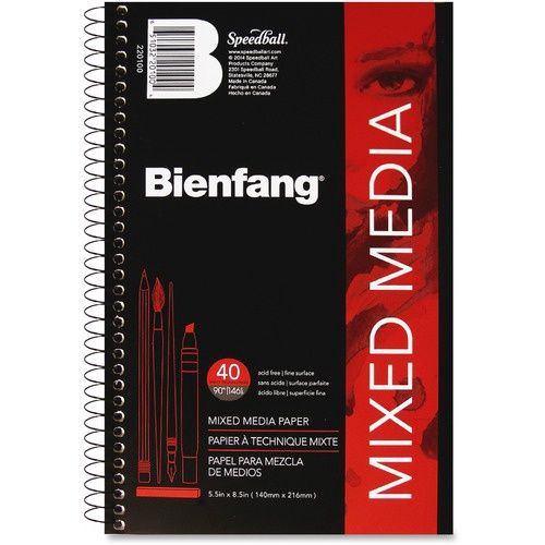 Bienfang Mixed Media Pad, 40 Sheets, 90 lb, 8.5" x 5.5"