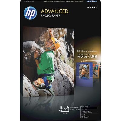 HP Inkjet Photo Paper, Glossy, 4" x 6", 100 Pack