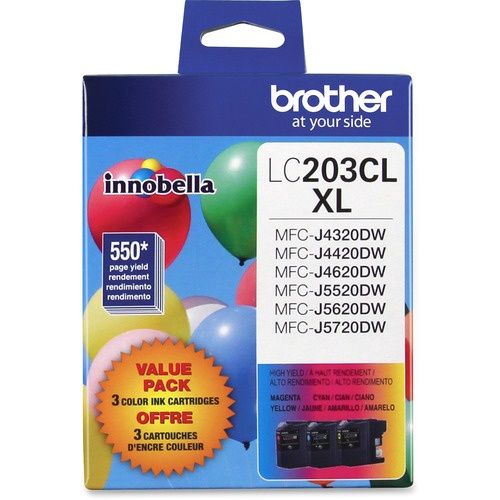 Brother LC2033PKS High Yield Colour Ink Cartridges, 3 Pack
