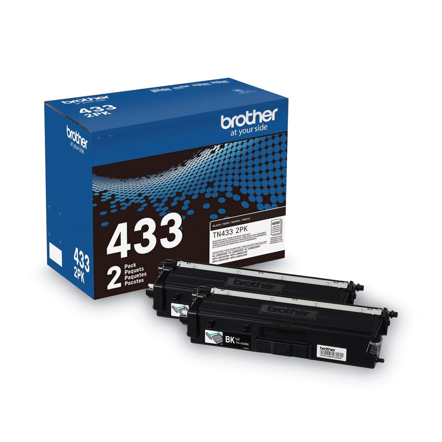 Brother TN4332PK High Yield Black Toner Cartridge , 2 Pack