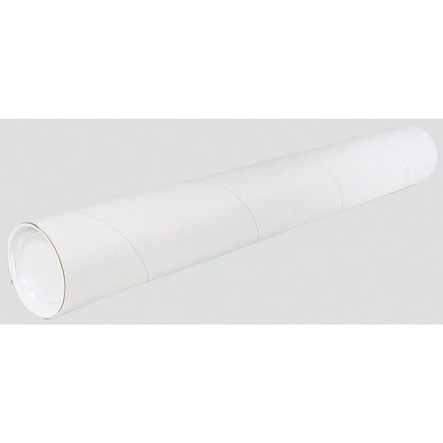Mailing Tube, 24" X 2", White With End Caps
