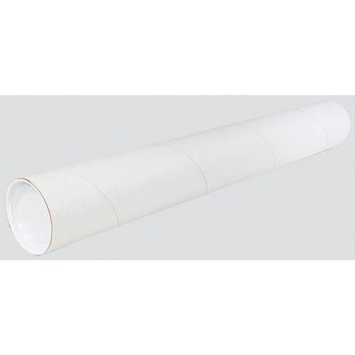 Mailing Tube, 24" X 2", White With End Caps